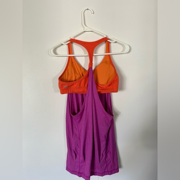 Lululemon Practice Freely TankPink And Orange Size 8 - Picture 5 of 7